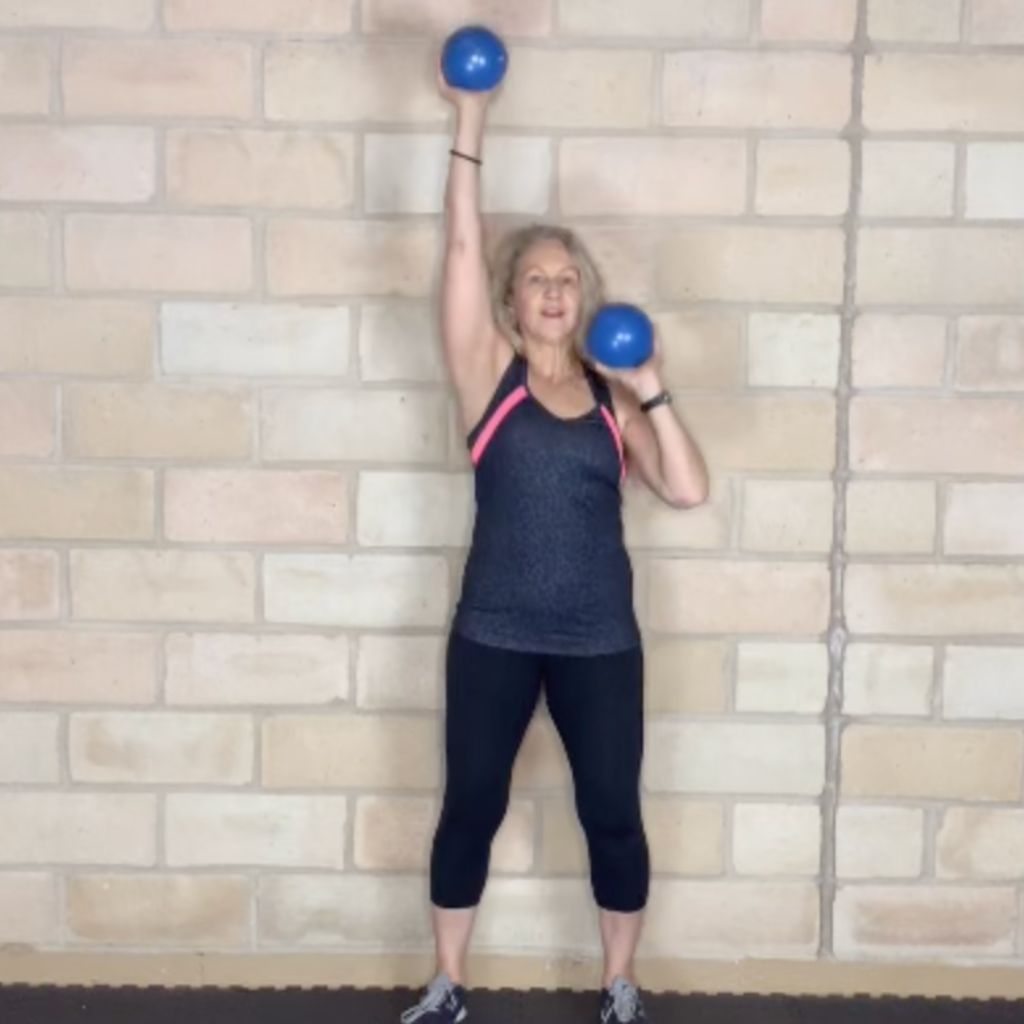 Overhead weighted ball lifts