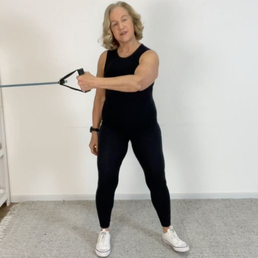 trunk rotation mobility band anti-rotation hand postion 1