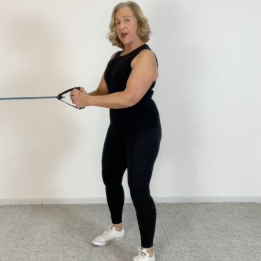 trunk rotation mobility band anti-rotation hand postion fully extended