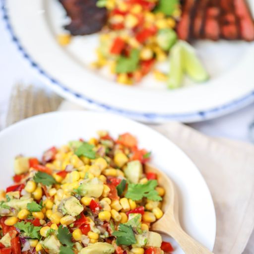 flank steak and corn avocado salsa 1